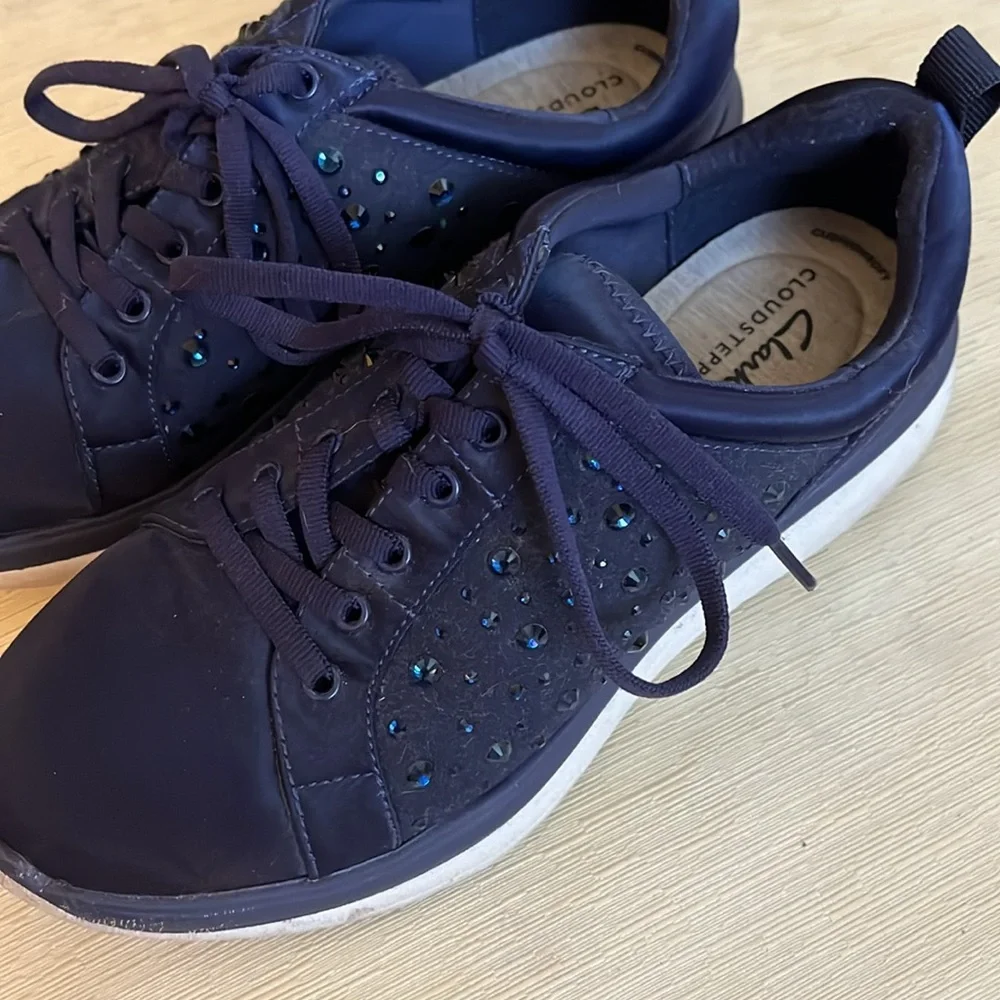 Clarks CloudStepper Navy Rhinestone - Picture 2 of 2